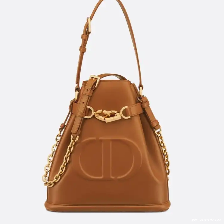 CD-Embossed Dior Bag Medium Calfskin Brown C'est 0502 Luxury